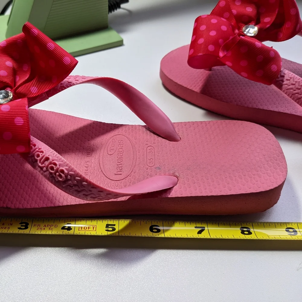 Pink Polka Dot Havaianas Flip Flop Thong Sandals